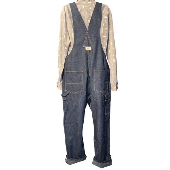 Round House Men’s Bib Overalls 40X30 Dark Blue 100% Cotton Straight Leg NWOT - Picture 4 of 10